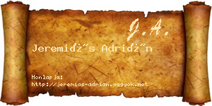 Jeremiás Adrián névjegykártya