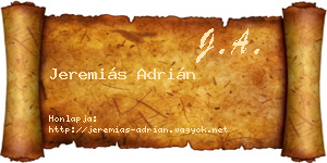 Jeremiás Adrián névjegykártya